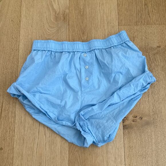 Anthropologie Boxer Shorts Rolled Hem The Wren Size S Blue - Picture 1 of 4